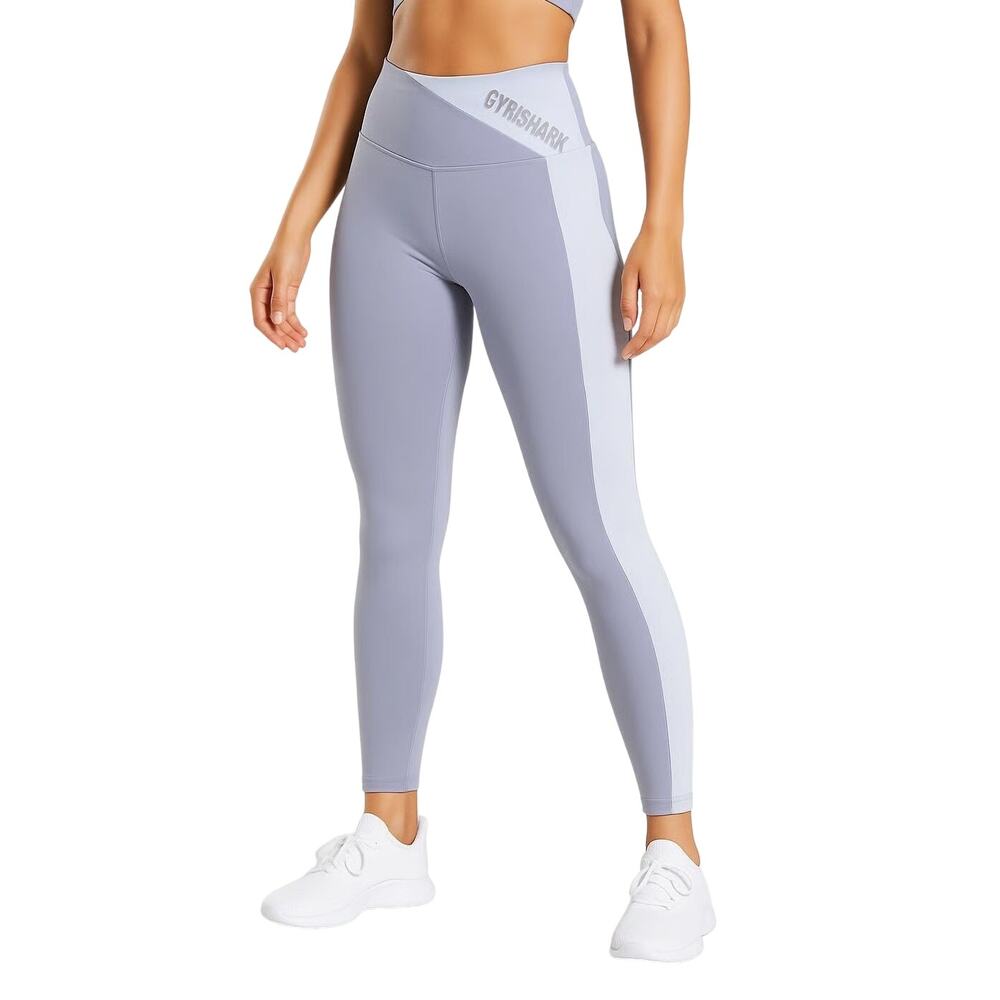 Gymshark Steel Blue Colorblock Full Length Ankle High Waist Athletic Leggings